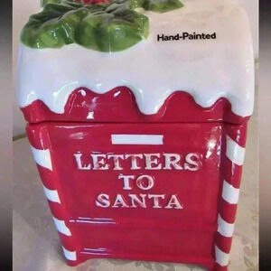 Holiday Time "Letters to Santa" Cookie Jar * Earthenware‎ * NWOT